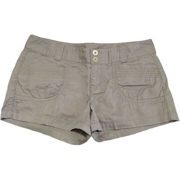 Express Y2K Low Rise Green Khaki Short Shorts Size 2 100% Cotton - Picture 7 of 7